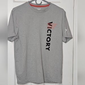 Tory Burch Gray and Red Short Sleeve Tee Victory Design